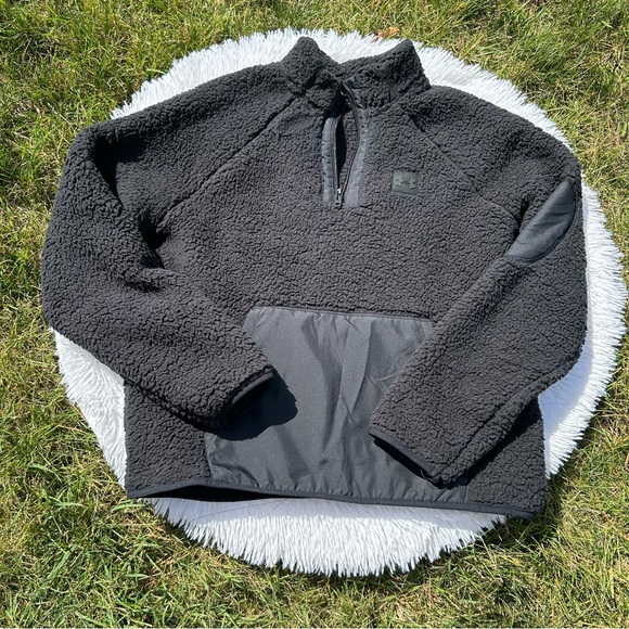 Under Armour Black Teddy Pullover Quarter Zip Fleece Jacket Women’s Size Medium - Picture 2 of 12